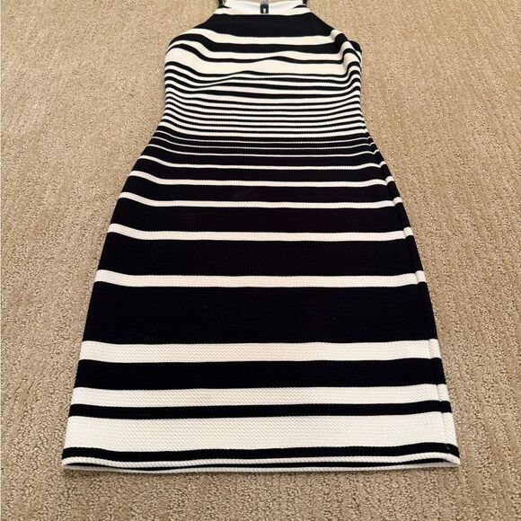 Design Lab Lord and Taylors Striped Black and White High neck Dress - Picture 2 of 5